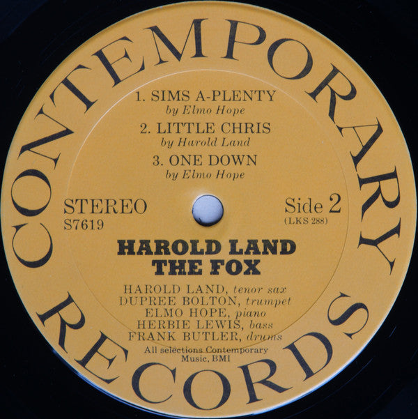 Harold Land Quintet ~ The Fox (Vinyl) - Djungel & Jazz