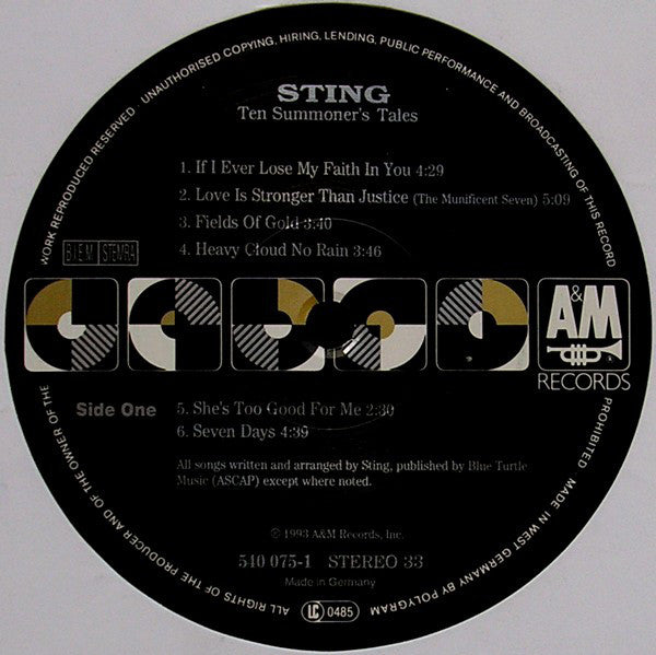 Sting ~ Ten Summoner's Tales (Vinyl) - Djungel & Jazz