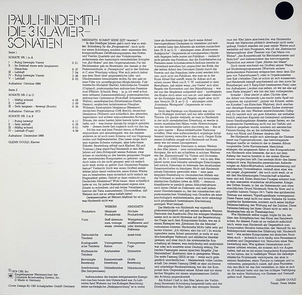 Paul Hindemith - Glenn Gould ~ Die 3 Klaviersonaten (Vinyl) - Djungel & Jazz