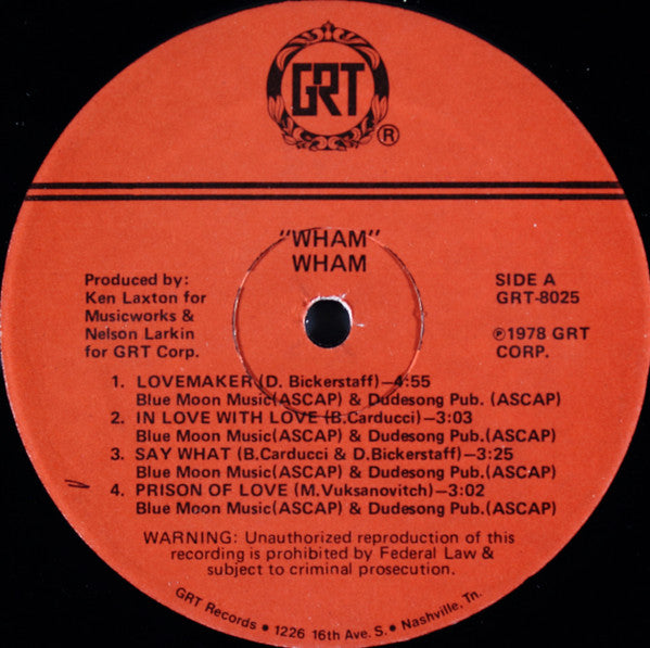 Wham ~ Wham (Vinyl) - Djungel & Jazz