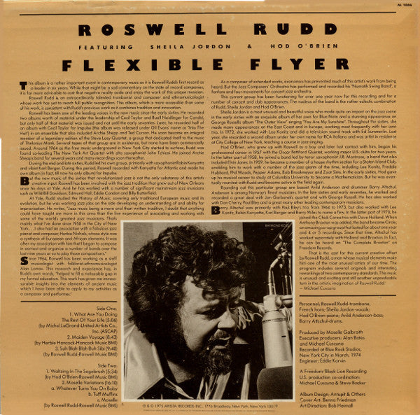 Roswell Rudd Featuring Hod O'Brien & Sheila Jordon* : Flexible Flyer (LP, Album)