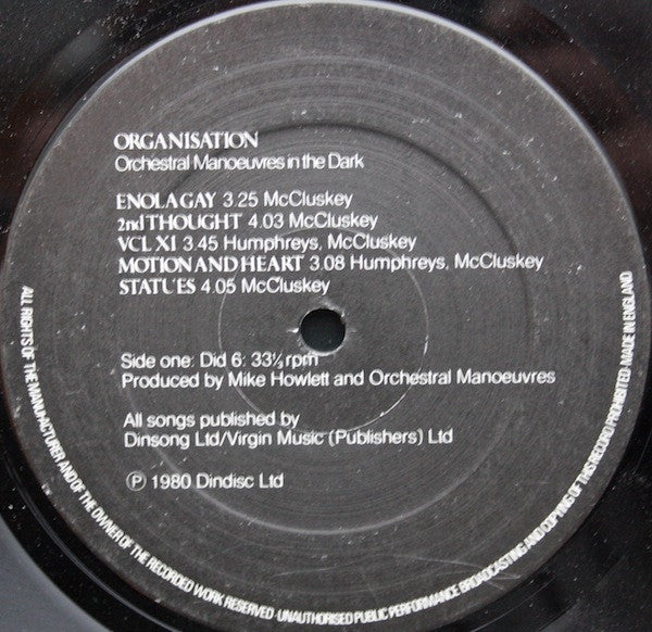 Orchestral Manoeuvres In The Dark ~ Organisation (Vinyl) - Djungel & Jazz