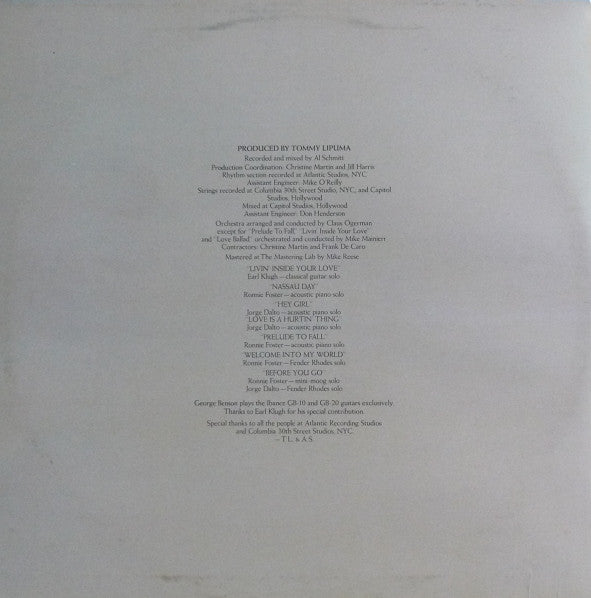 George Benson ~ Livin' Inside Your Love (Vinyl) - Djungel & Jazz