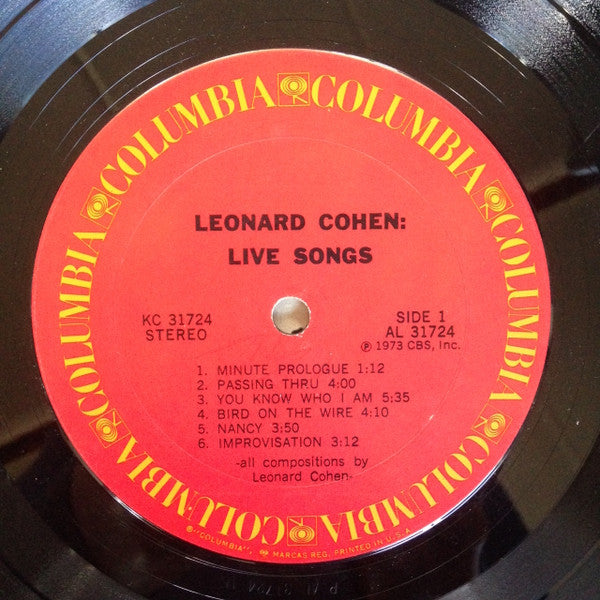 Leonard Cohen ~ Live Songs (Vinyl) - Djungel & Jazz