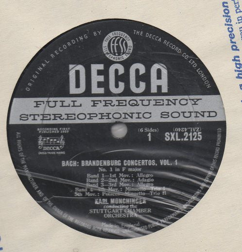 Johann Sebastian Bach ~ Brandenburg Concertos Nº 1 & Nº 6 (Vinyl) - Djungel & Jazz