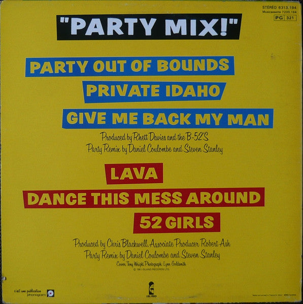 The B-52's ~ Party Mix! (Vinyl) - Djungel & Jazz
