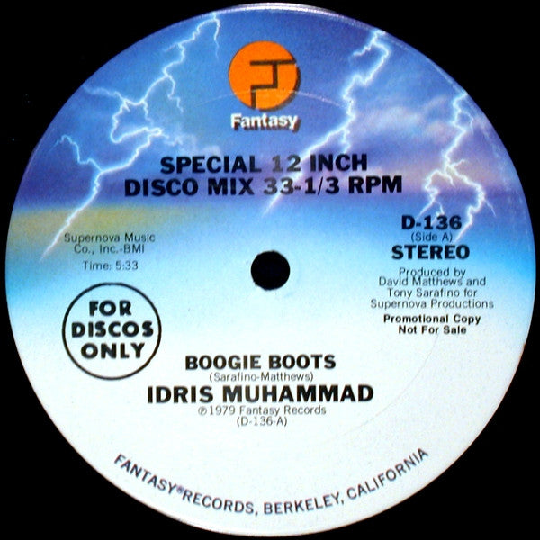Idris Muhammad : Boogie Boots / Foxhuntin' (12", Promo)
