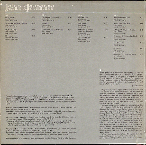 John Klemmer : Magic Moments (2xLP, Comp)