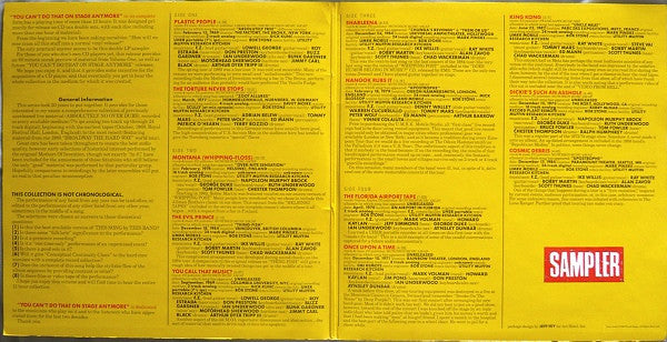 Zappa ~ You Can't Do That On Stage Anymore Sampler (Vinyl) - Djungel & Jazz