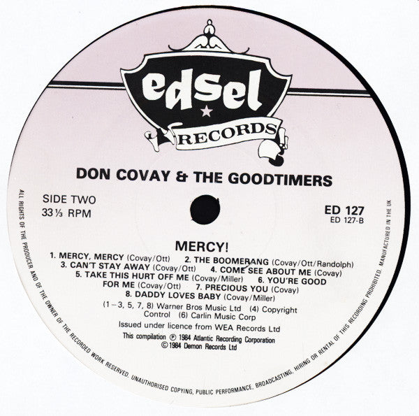 Don Covay & The Goodtimers ~ Mercy! (Vinyl) - Djungel & Jazz