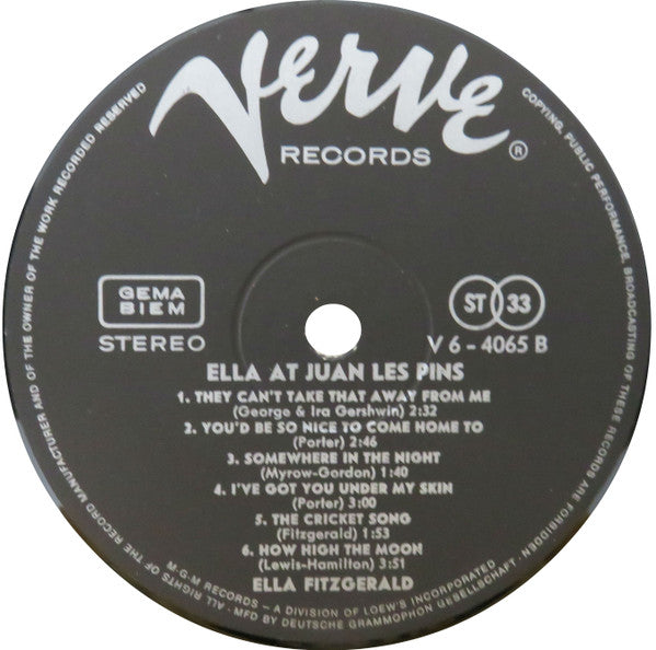 Ella Fitzgerald : Ella At Juan-Les-Pins (LP, Album, Mono)