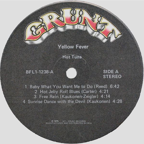 Hot Tuna ~ Yellow Fever (Vinyl) - Djungel & Jazz