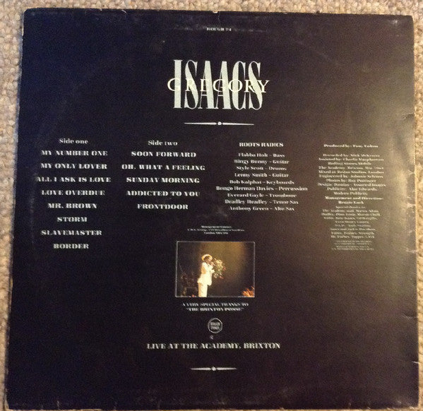 Gregory Isaacs : Live At The Academy, Brixton (LP, Album, bla)