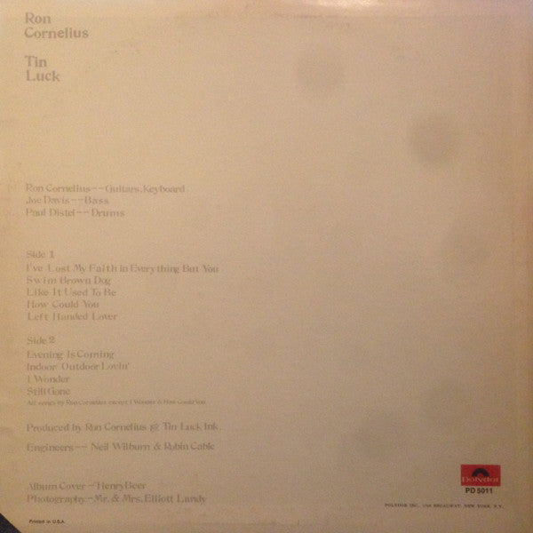 Ron Cornelius ~ Tin Luck (Vinyl) - Djungel & Jazz