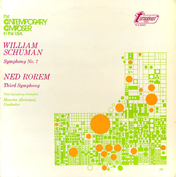 William Schuman / Ned Rorem - Utah Symphony Orchestra, Maurice Abravanel ~ Symphony No. 7 / Third Symphony (Vinyl) - Djungel & Jazz