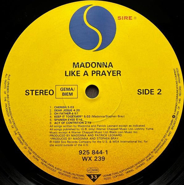 Madonna ~ Like A Prayer (Vinyl) - Djungel & Jazz