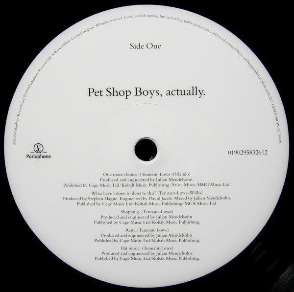 Pet Shop Boys ~ Actually (Vinyl) - Djungel & Jazz