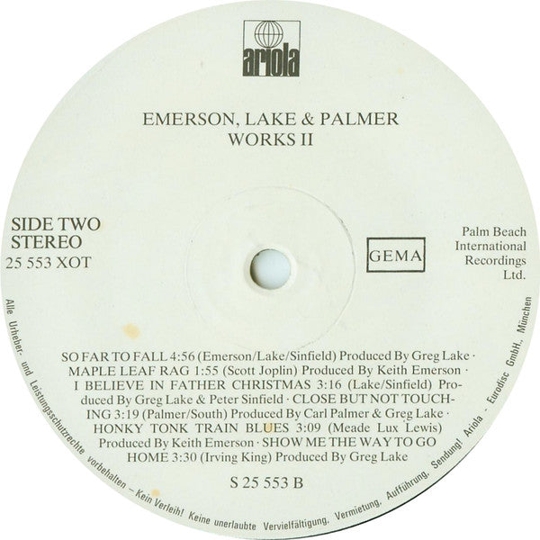Emerson Lake & Palmer ~ Works (Volume 2) (Vinyl) - Djungel & Jazz