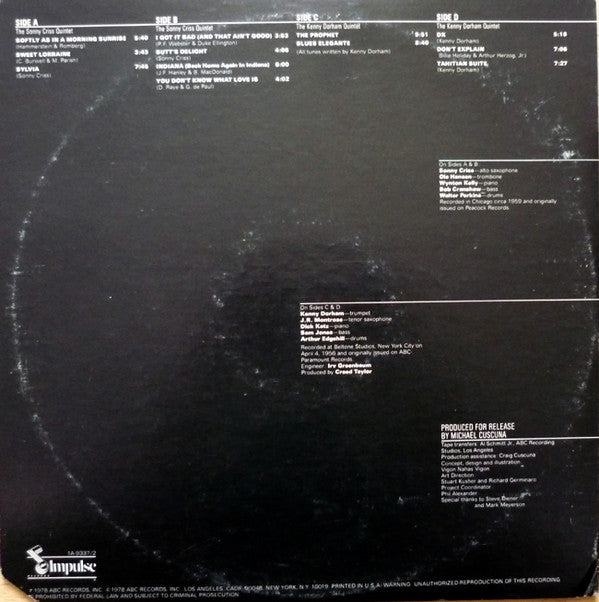 Sonny Criss / Kenny Dorham ~ The Bopmasters (Vinyl) - Djungel & Jazz
