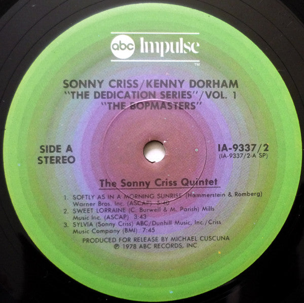 Sonny Criss / Kenny Dorham ~ The Bopmasters (Vinyl) - Djungel & Jazz