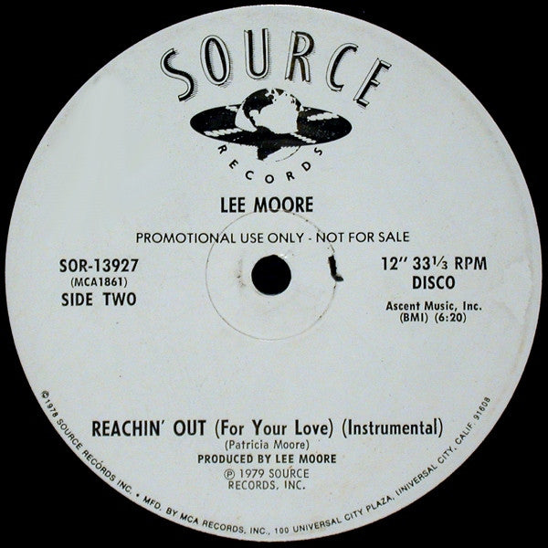 Lee Moore : Reachin' Out (For Your Love) (12", Promo)