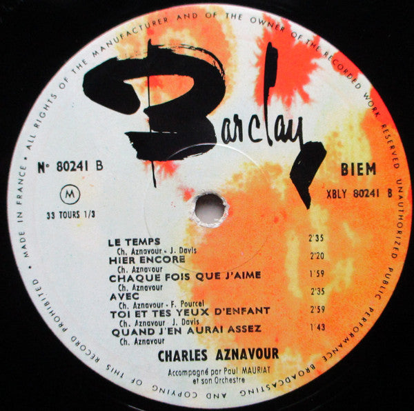 Charles Aznavour ~ Charles Aznavour Accompagné Par Paul Mauriat Et Son Orchestre (Vinyl) - Djungel & Jazz