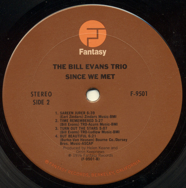The Bill Evans Trio ~ Since We Met (Vinyl) - Djungel & Jazz