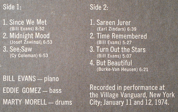The Bill Evans Trio ~ Since We Met (Vinyl) - Djungel & Jazz