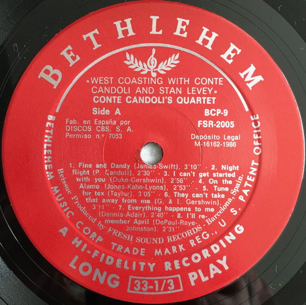 Conte Candoli's Quartet / Stan Levey's Sextet ~ West Coasting With Conte Candoli And Stan Levey (Spanish Reissue) (Vinyl) - Djungel & Jazz