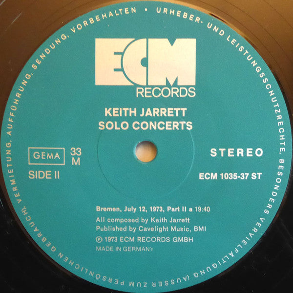 Keith Jarrett ~ Solo Concerts: Bremen / Lausanne (Vinyl) - Djungel & Jazz