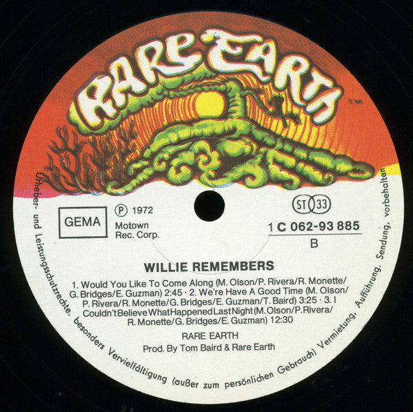 Rare Earth ~ Willie Remembers (Vinyl) - Djungel & Jazz