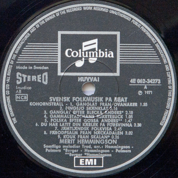 Merit Hemmingson ~ Huvva! - Svensk Folkmusik På Beat (Vinyl) - Djungel & Jazz