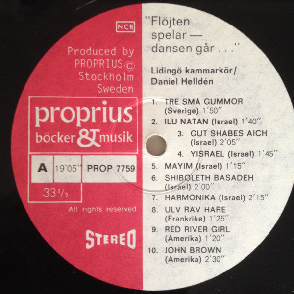Lidingö Kammarkör / Daniel Helldén ~ "Flöjten Spelar - Dansen Går..." (Vinyl) - Djungel & Jazz