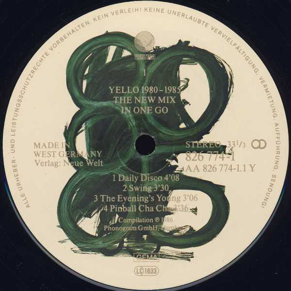 Yello ~ 1980 - 1985 The New Mix In One Go (Vinyl) - Djungel & Jazz