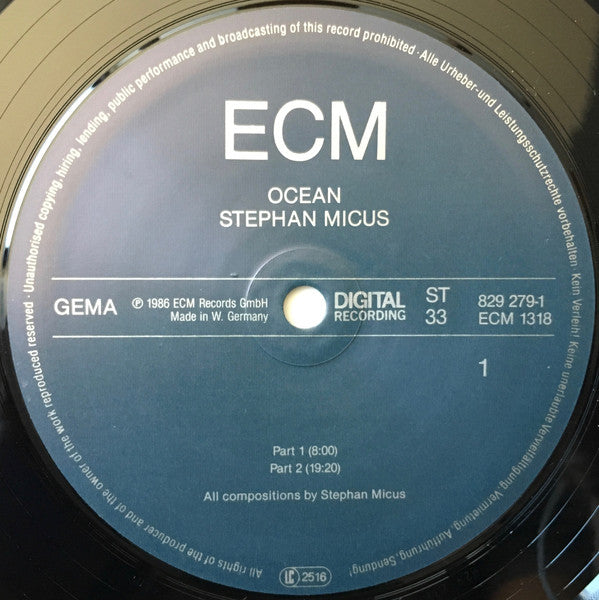 Stephan Micus ~ Ocean (Vinyl) - Djungel & Jazz