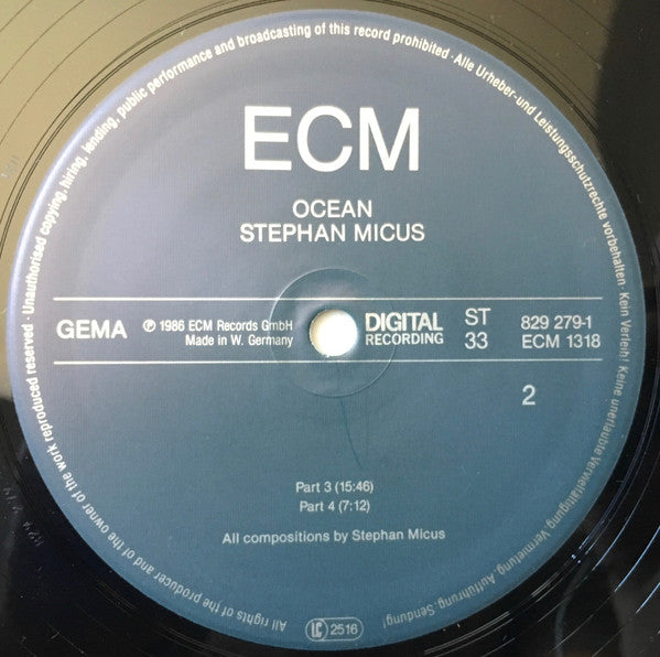 Stephan Micus ~ Ocean (Vinyl) - Djungel & Jazz