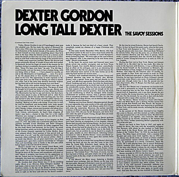 Dexter Gordon ~ Long Tall Dexter (Vinyl) - Djungel & Jazz