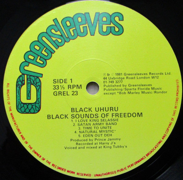 Black Uhuru : Black Sounds Of Freedom (LP, Album)