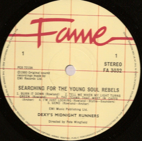 Dexys Midnight Runners ~ Searching For The Young Soul Rebels (Vinyl) - Djungel & Jazz