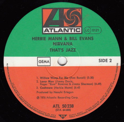 Herbie Mann & Bill Evans ~ Nirvana (Vinyl) - Djungel & Jazz