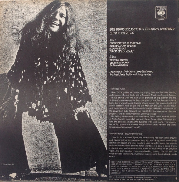 Big Brother & The Holding Company : Cheap Thrills (LP, Album)