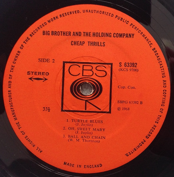 Big Brother & The Holding Company : Cheap Thrills (LP, Album)