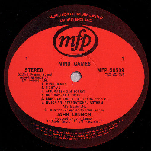 John Lennon ~ Mind Games (Vinyl) - Djungel & Jazz