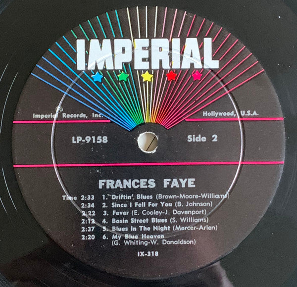 Frances Faye ~ Sings The Blues (Vinyl) - Djungel & Jazz