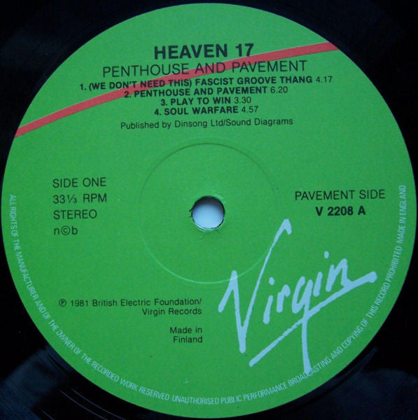 Heaven 17 ~ Penthouse And Pavement (Vinyl) - Djungel & Jazz