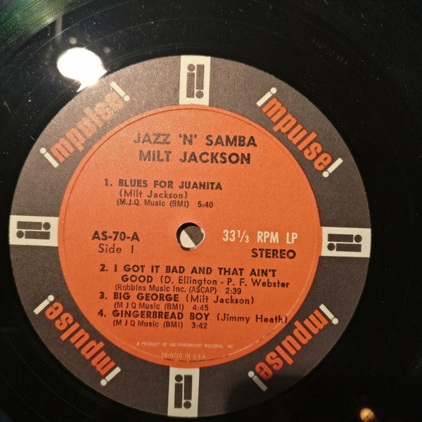 Milt Jackson ~ Jazz 'N' Samba (Vinyl) - Djungel & Jazz