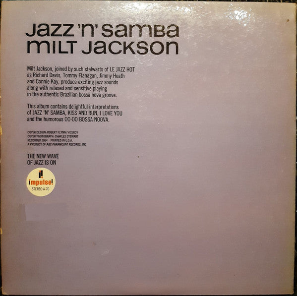 Milt Jackson ~ Jazz 'N' Samba (Vinyl) - Djungel & Jazz