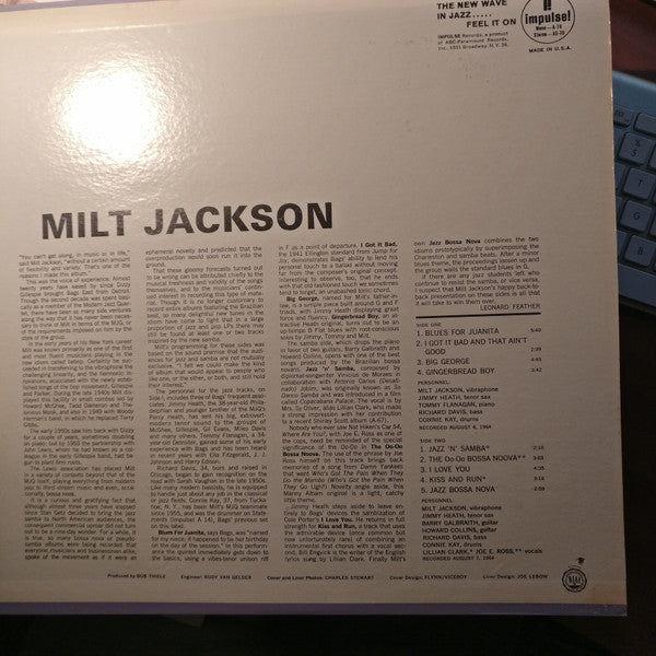 Milt Jackson ~ Jazz 'N' Samba (Vinyl) - Djungel & Jazz