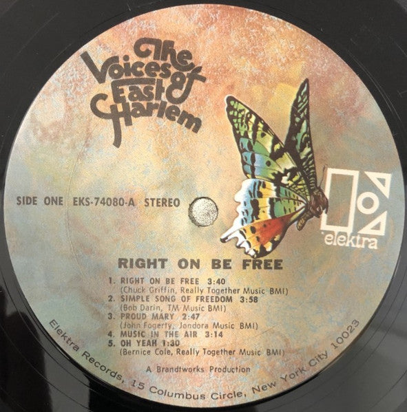 The Voices Of East Harlem : Right On Be Free (LP, Album, CTH)