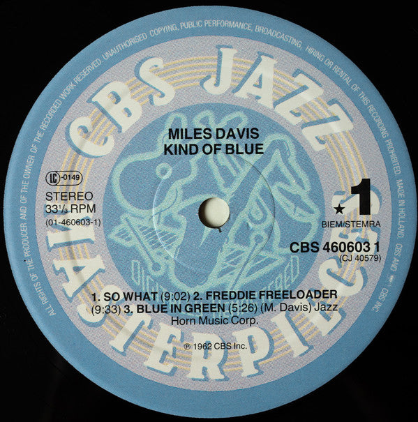 Miles Davis : Kind Of Blue (LP, Album, RE, RM)